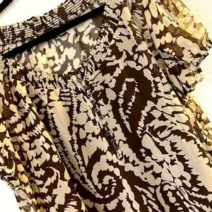CLOSET CLEAR OUT a.n.a.  Brown/Tan Pattern Blouse w/ separate brown cami.